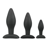 Siliconen buttplugsetje - zwart - PlayForFun